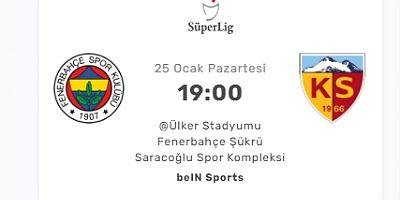 Fenerbahçe -  Kayserispor beIN Sports canlı izle