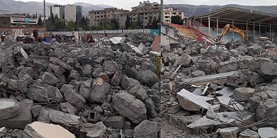 Kahramanmaraş 12 Şubat stadında yıkım çalışmaları sürüyor