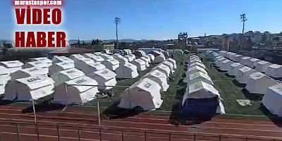 Batıpark futbol sahasına, AFAD çadır kurdu