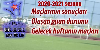 Bölgesel Amatör Lig 4.Bölge 2.Grup 2020-2021 sezonu maç sonuçları ve  puan durumu