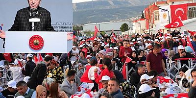 Cumhurbaşkanı Erdoğan, Hanefi Mahçiçek Stadyumu alanında Kahramanmaraş'lılarla  bayramlaştı