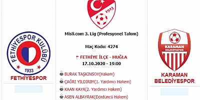 Fethiyespor -  Karaman Belediyespor maçı canlı izle