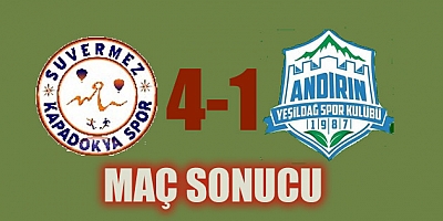 Suvermez Kapadokyaspor 4-1 Andırın Yeşildağspor maç sonucu özet