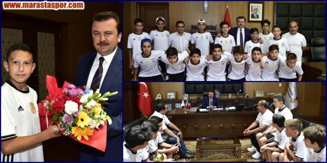 U-13 Şampiyonu Maraşgücü Fatih Mehmet Erkoç’u ziyaret etti
