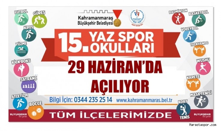 YAZ SPOR OKULLARI 29 HAZİRAN’DA AÇILIYOR
