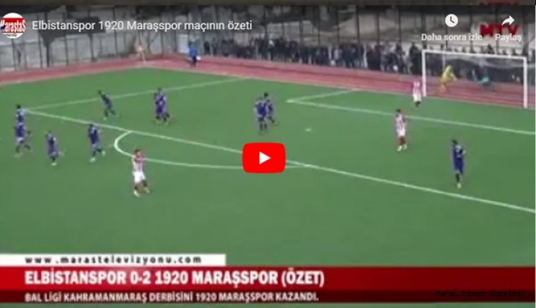 Elbistanspor 1920 Maraşspor maçının özeti