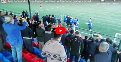Maç sonu Andırın Yeşildağspor oyuncuları ve taraftarları galibiyeti Kutladı