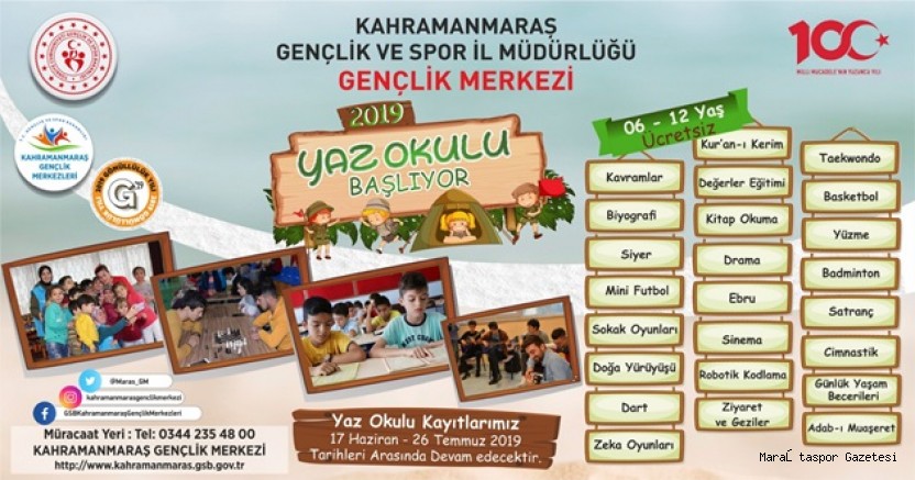 YAZ SPOR OKULLARI AÇILIYOR