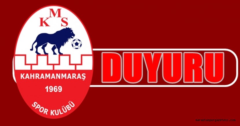 Kahramanmaraşspor’dan Duyuru