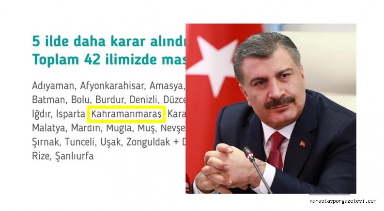 Fahrettin Koca, Kahramanmaraş!la birlikte 41 şehri uyardı! O Olmadan mücadele edemeyiz