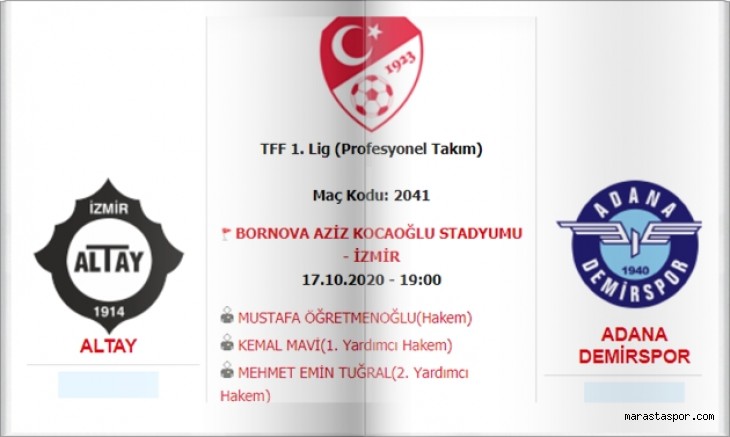 Altay – Adana Demirspor maçı canlı izle