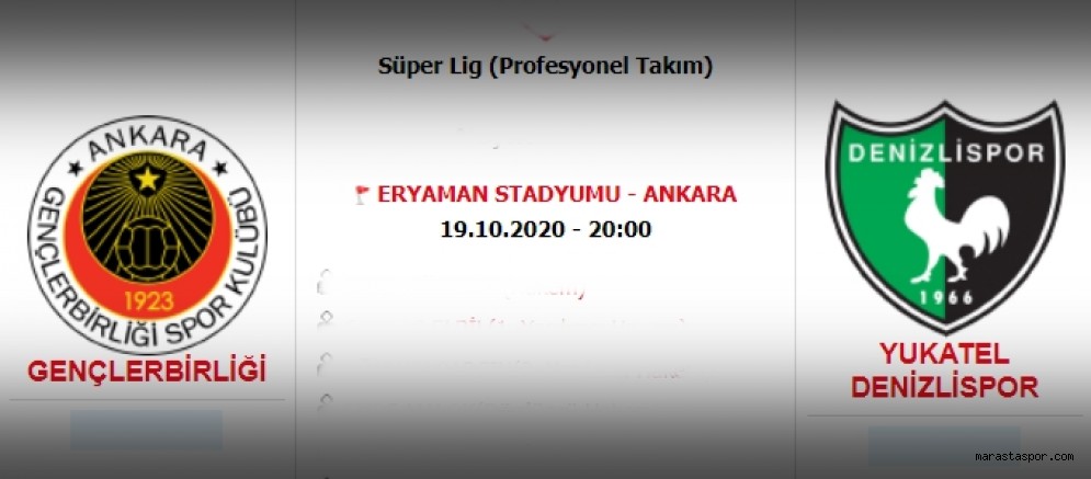 Gençlerbirliği – Yukatel Denizlispor canlı izle