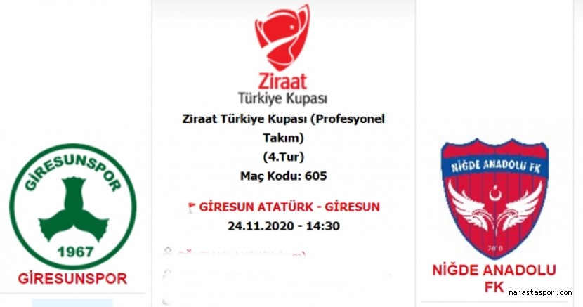 Giresunspor – Niğde Anadolu FK maçı ne zaman saat kaçta hangi kanalda