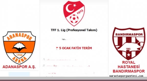Adanaspor – Bandırmaspor canlı izle