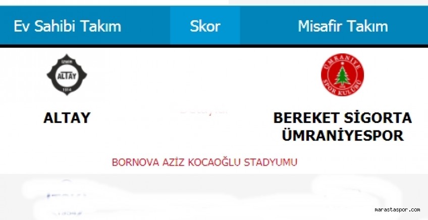 Altay – Ümraniyespor canlı izle