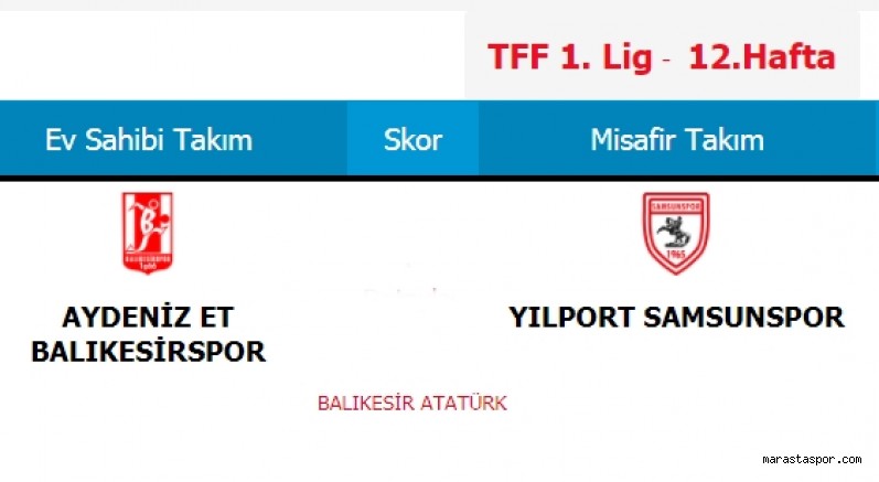 Balıkesirspor – Samsunspor maçını canlı izle