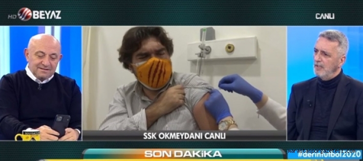 Derin Futbol’da olay var! Canlı yayında Covid-19 aşısı yaptırtı