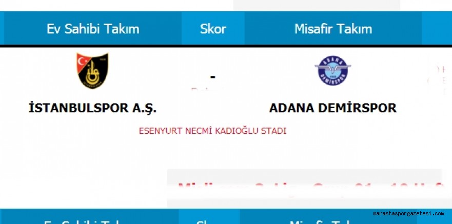 İstanbulspor – Adana Demirspor canlı izle