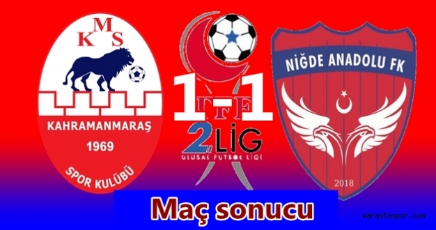 Kahramanmaraşspor 1-1 Nigde Anadolu FK Özet
