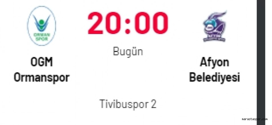 Ormanspor – Afyon Belediye canlı izle