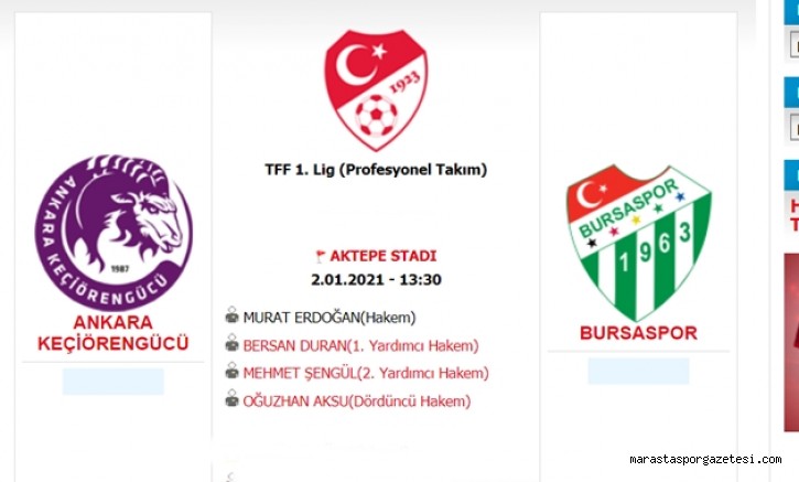 Keçiörengücü – Bursaspor canlı izle
