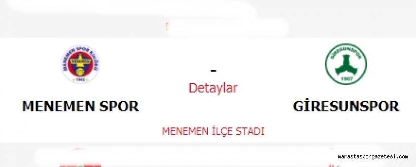 Menemen Spor – Giresunspor canlı izle