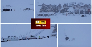 Yedikuyular Kayak Merkezine beklenen kar yağışı geldi! İşte Görüntüler