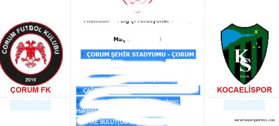 Çorum Fk – Kocaelispor canlı izle