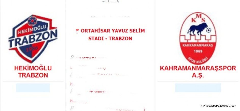 Hekimoğlu Trabzon – Kahramanmaraşspor canlı izle