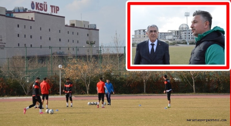 Kahramanmaraşspor, KSÜ Futbol Sahasında Çalıştı! Rektör Niyazi Can antrenmanı takip etti