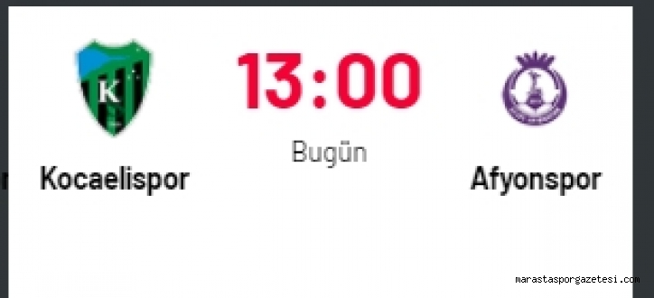 Kocaelispor – Afyonspor maçı canlı izle