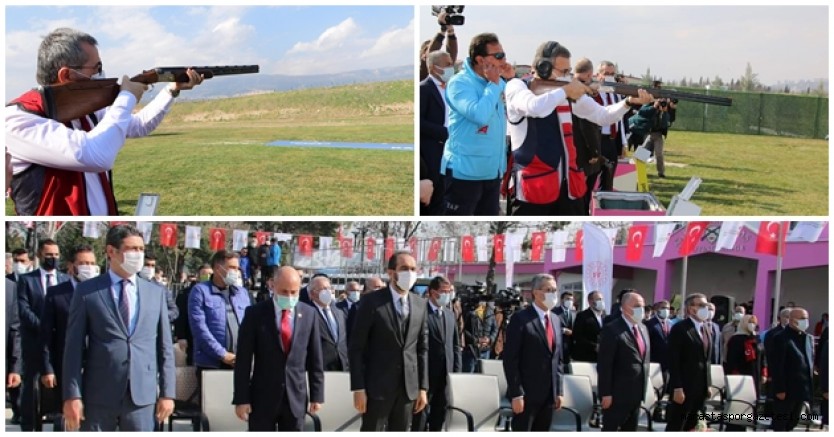 Mahir Ünal ile Başkan Hayrettin Güngör Kurtuluş Trap Kupasında Atış Yaptı
