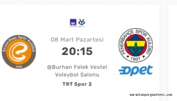Fenerbahçe Opet – Eczacıbaşı maçı canlı izle
