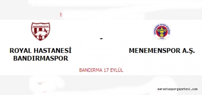 Bandırmaspor – Menemenspor canlı izle