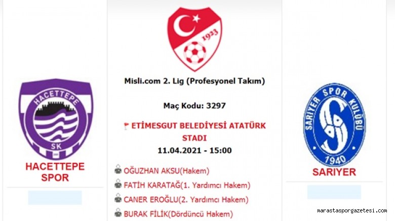 Hacettepe – Sarıyer canlı izle