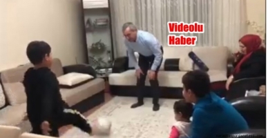 Şehit polisimizin çocuklarıyla Hayrettin Güngör,  futbol oynadı
