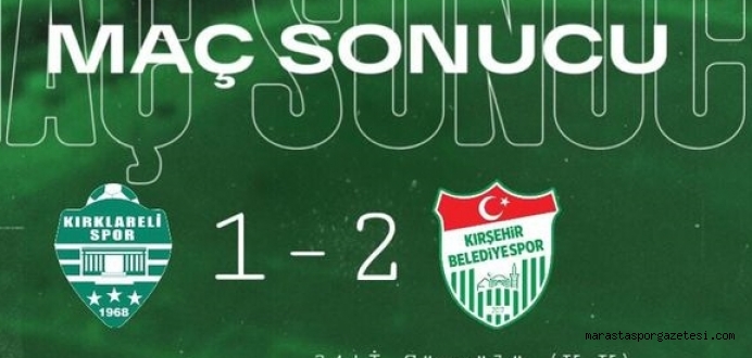 Kırklarelispor 1-2 Kırşehir Belediyespor maçın özeti