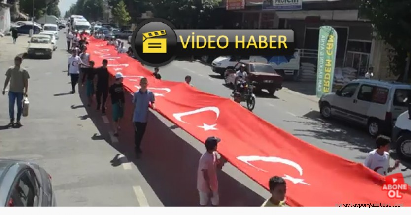 Türkoğlu’nda Dev Türk Bayrağı ile yüründü