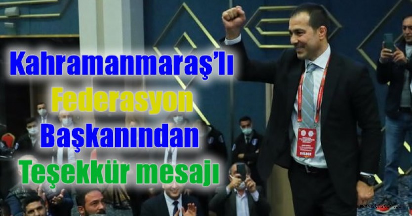 Kahramanmaraş’lı Şeref Eroğlu, teşekkür mesajı yayınladı