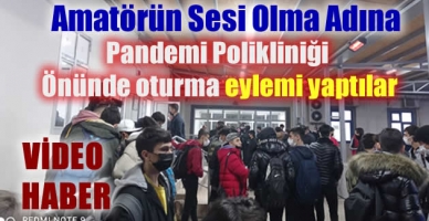 Pandemi Polikliniği önünde oturma eylemi yaptılar