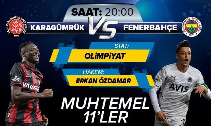 Karagümrük 1-1 Fenerbahçe maçın özeti