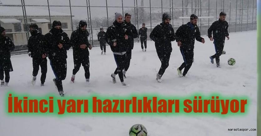 Andırın Yeşildağspor’da yoğun kar yağışına rağmen çalışmalar sürüyor