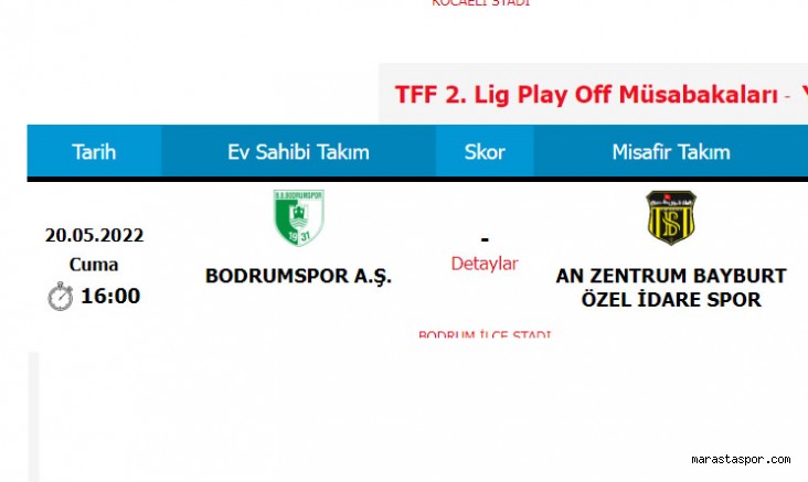 Bodrumspor – Bayburt Özel İdare Spor canlı izle