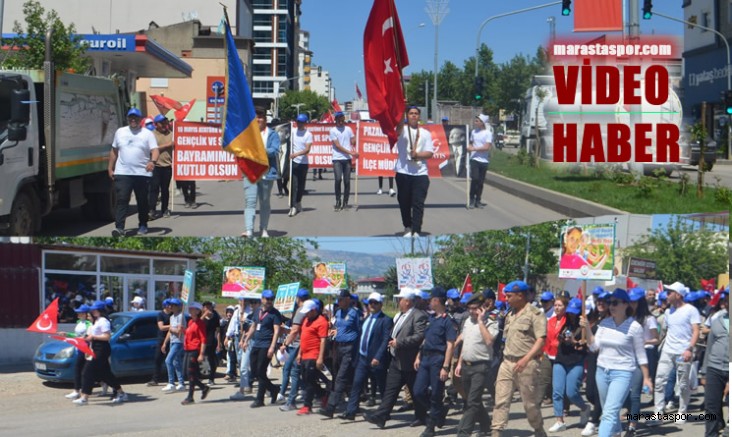 Pazarcık’ta gençlik 19 Mayıs Atatürk’ü Anma Gençlik ve Spor Bayramı için yürüdü