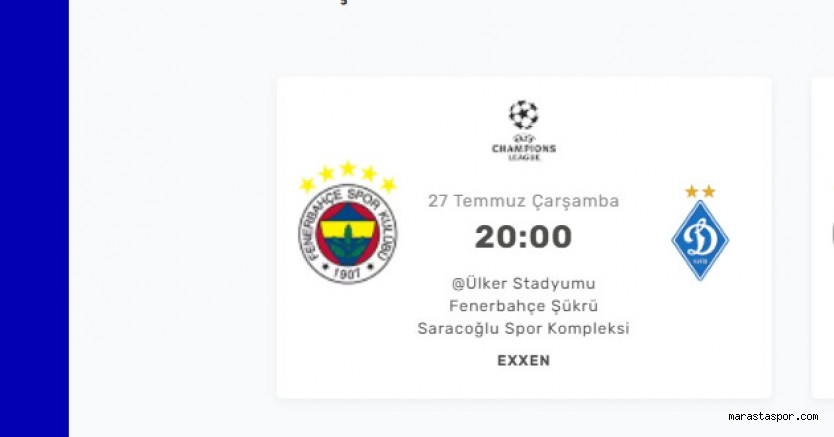 taraftarium24 Fenerbahçe – Dinamo Kiev canlı izle