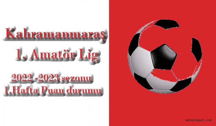 Kahramanmaraş 1. Amatör Ligde 1.Hafta maçlarının ardından oluşan puan durumu