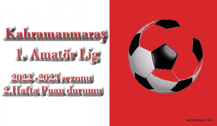 Kahramanmaraş 1. Amatör Ligde 2.Hafta maçlarının ardından oluşan puan durumu