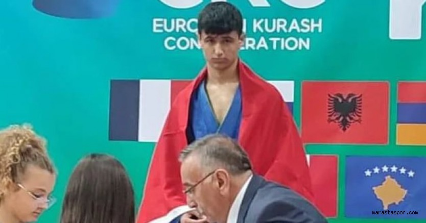 Kahramanmaraş’lı Efe Can Taşçı Kuraş Avrupa 2 ‘si oldu