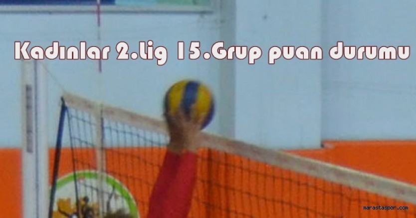 Kadınlar 2.Lig 15.Grup 7.Hafta maçlarının ardından oluşan puan durumu