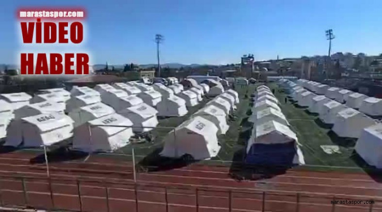 Batıpark futbol sahasına, AFAD çadır kurdu
